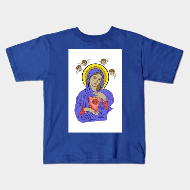 The Blessed Virgin Mary Kids T-Shirt by moanlisa